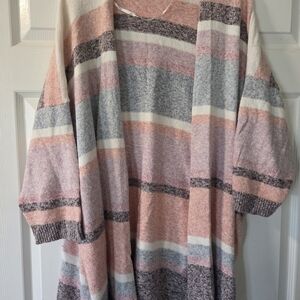 Lane Bryant Multicolor Striped Cardigan